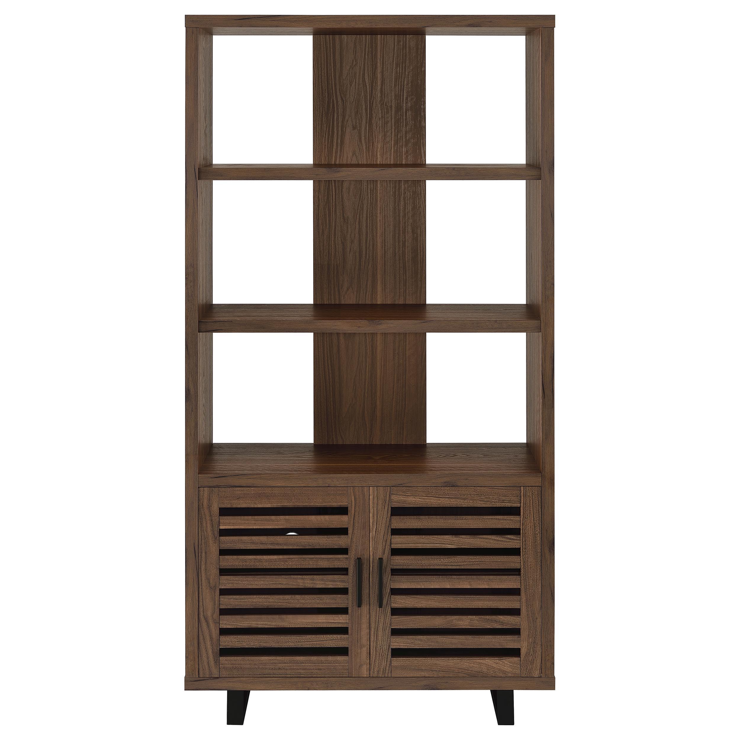 Coaster Fine Furniture Maddox - 3-Shelf Cabinet Bookcase - Walnut | Meri Furniture