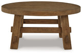 Signature Design by Ashley® Mackifeld - Warm Brown - Round Cocktail Table | Meri Furniture