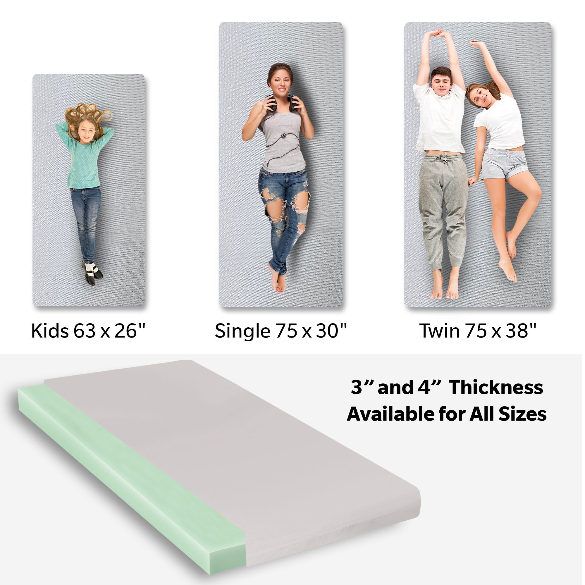 Memory Foam Camping Mattress, Foldable, Portable Comfort With Water Resistant Cover