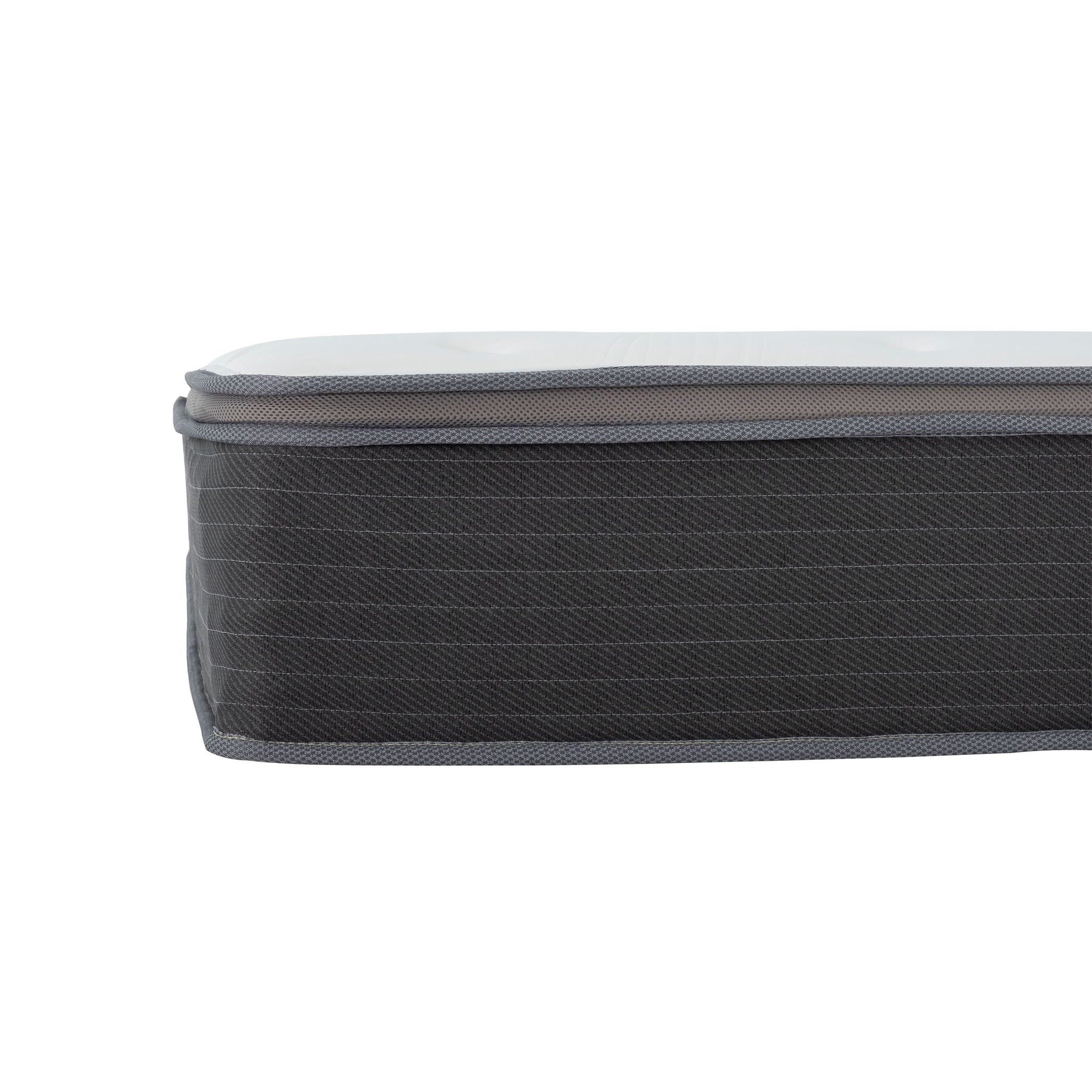 10" Full Size Hybrid Mattress In A Box, Gel Memory Foam Mattress Top With Pocket Coil Base - Gray / White