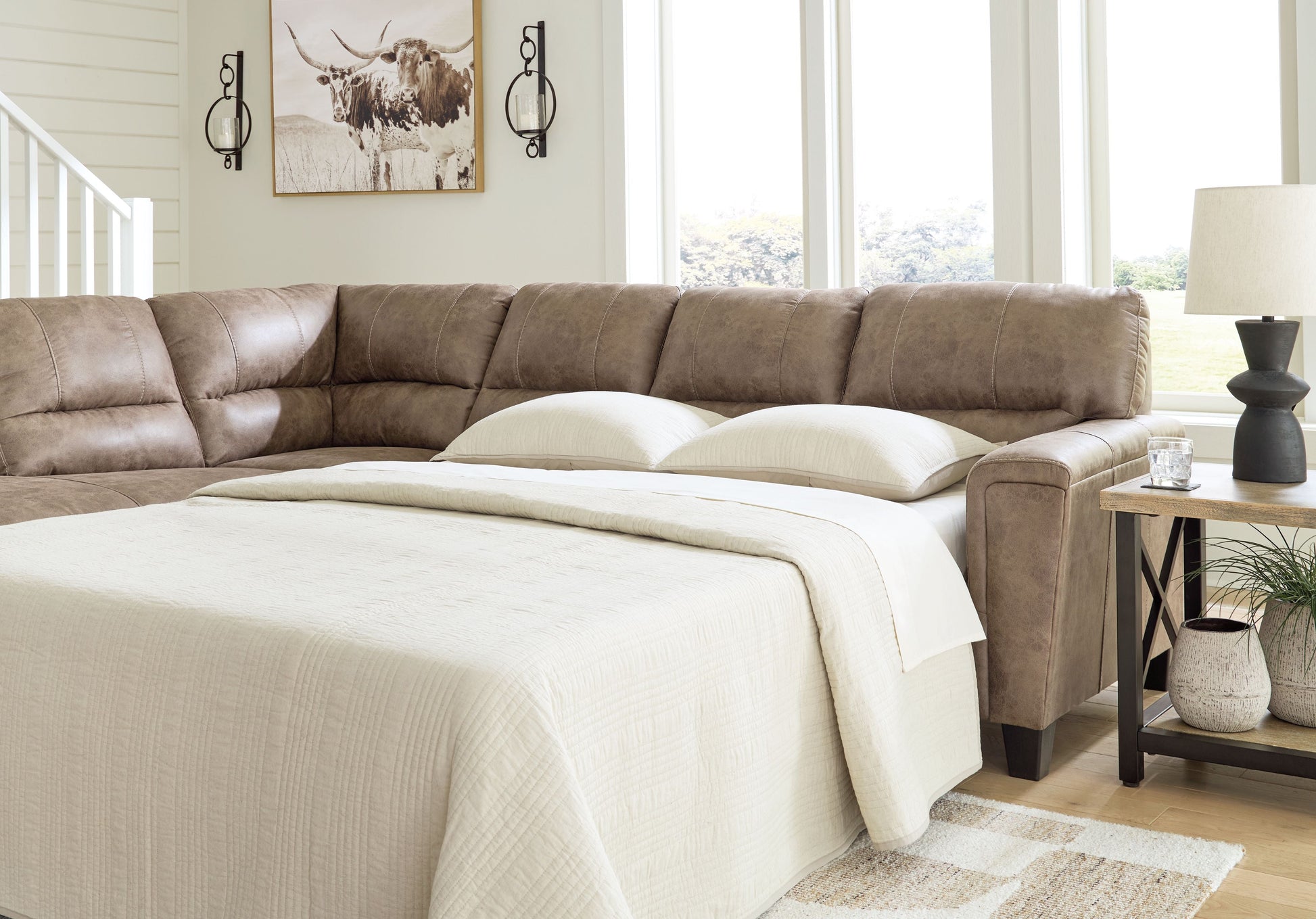 Signature Design by Ashley® Navi - Sectional Sofa Sleeper | Meri Furniture