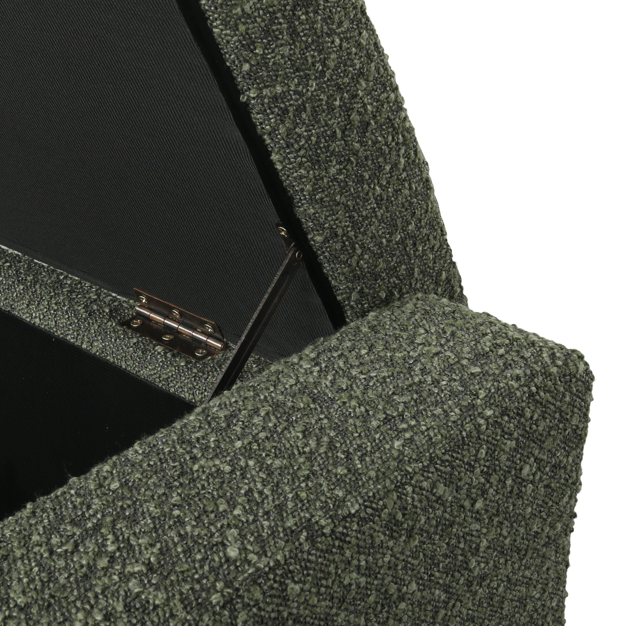 Textured Fabric Ottoman Bench With Hinged Lid