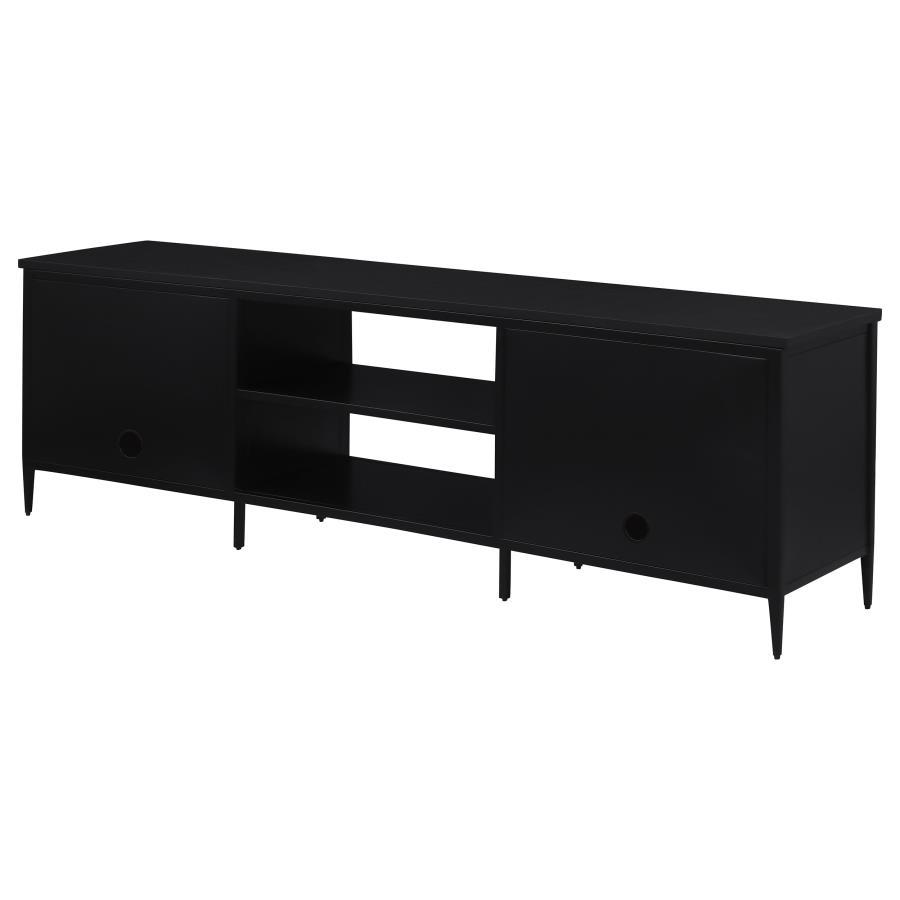 Amherst - 70" 2-Door Metal TV Stand Media Console - Black