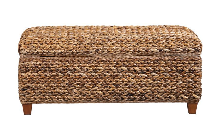 Coaster Fine Furniture Laughton - Hand-Woven Banana Leaf Storage Trunk - Amber | Meri Furniture