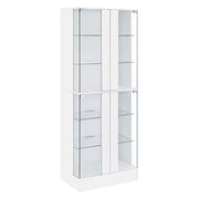 Coaster Fine Furniture Cabra - 4-door LED Curio Display Cabinet | Meri Furniture