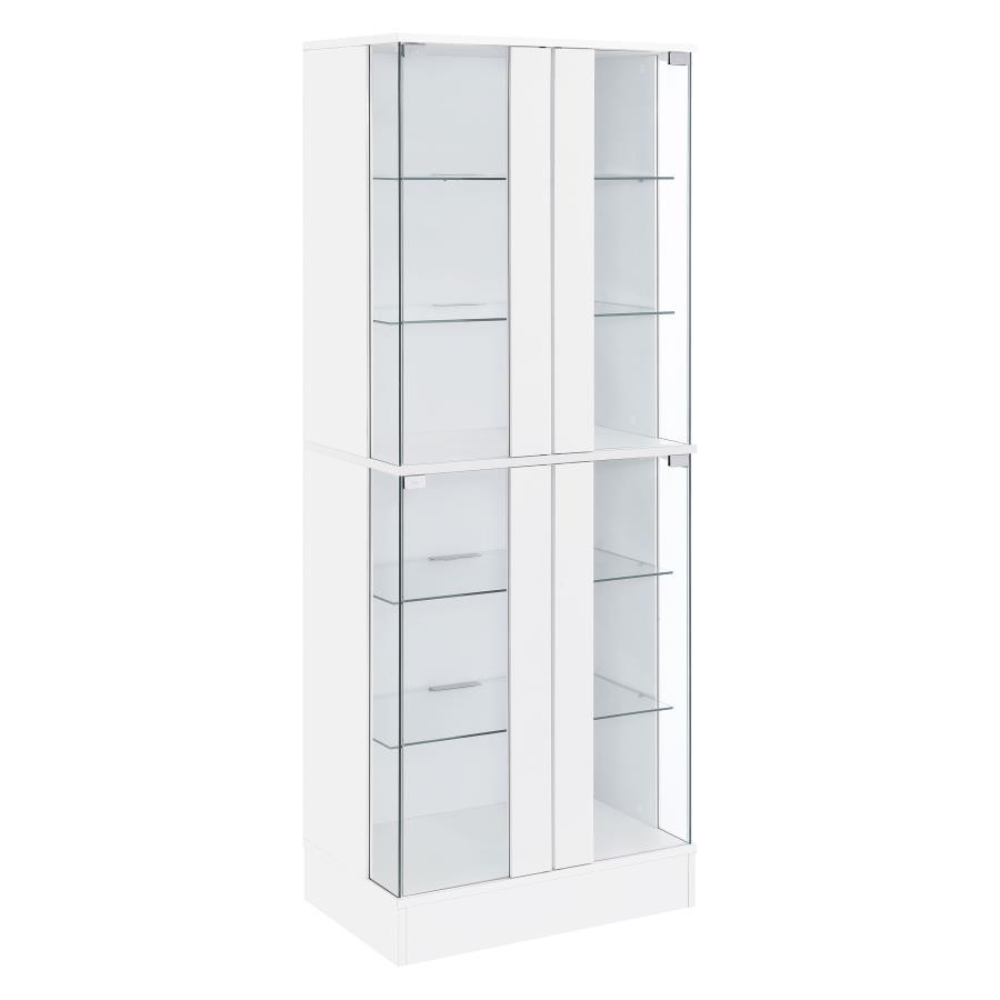 Coaster Fine Furniture Cabra - 4-door LED Curio Display Cabinet | Meri Furniture