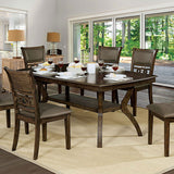 Furniture of America Holly - Dining Table - Antique Walnut / Warm Gray | Meri Furniture