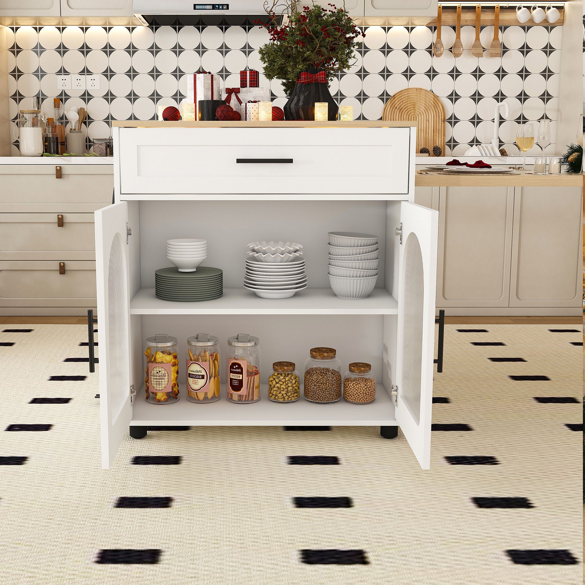 Expandable Kitchen Island With Power Outlet