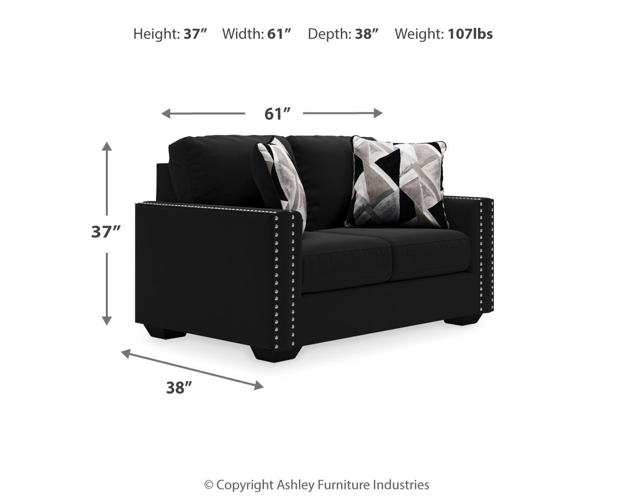 Ashley Furniture Gleston - Onyx - Loveseat | Meri Furniture