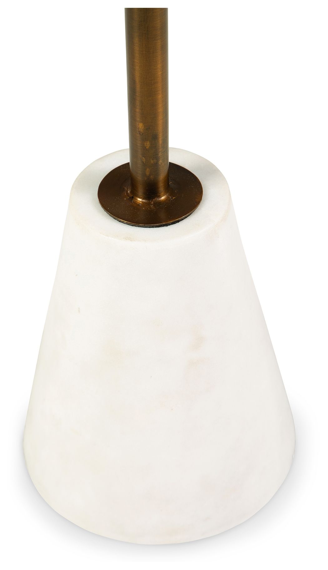 Signature Design by Ashley® Caramont - Black / White / Gold Finish - Accent Table With White Base | Meri Furniture