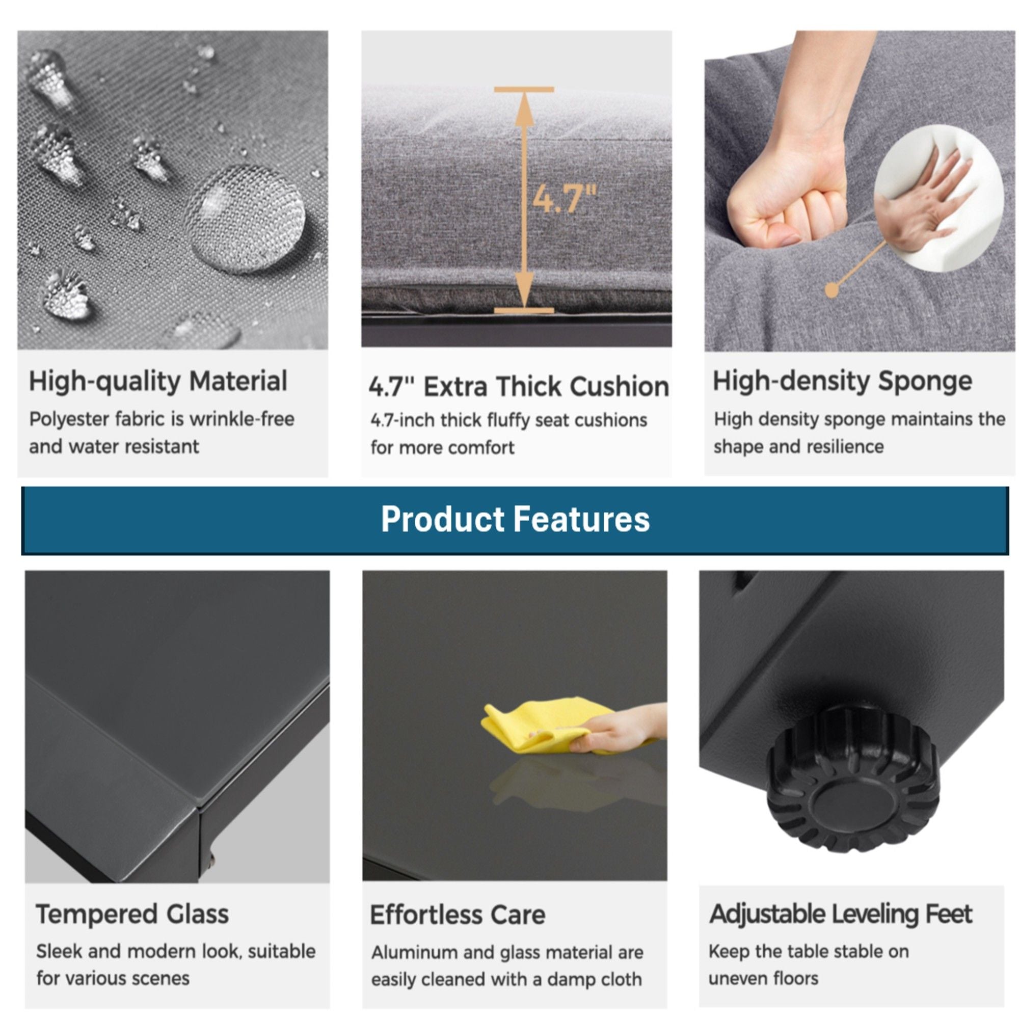 All-Weather Loveseat Sofa With Thick Cushions