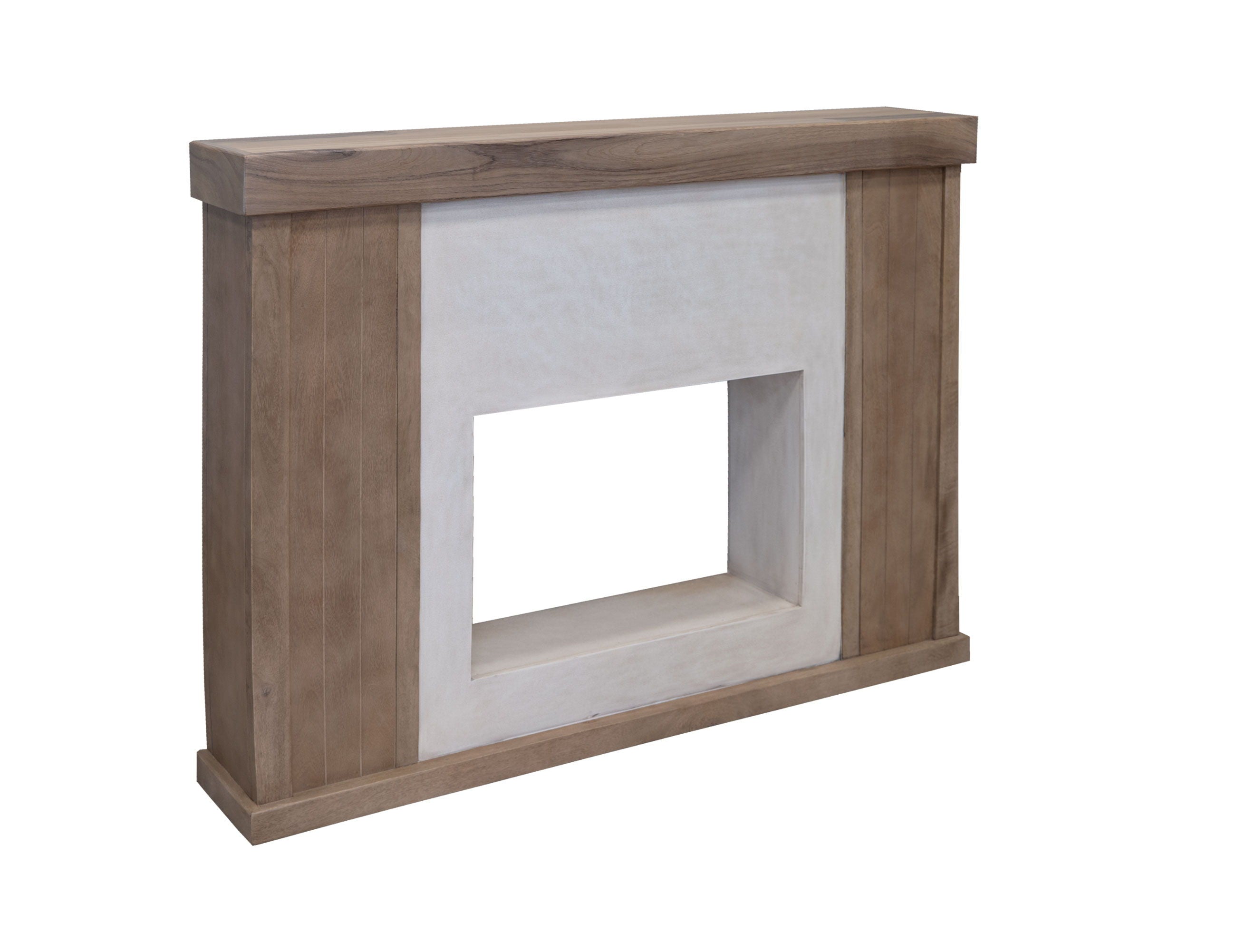 International Furniture Direct Natural Parota - Electric Fireplace - Dark Brown | Meri Furniture