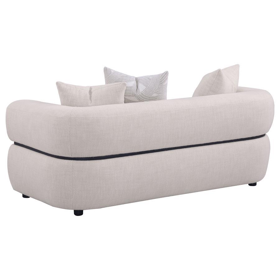 Jeanette - 73" Fabric Upholstered Round Arm Loveseat - Beige