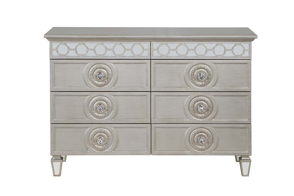 ACME Varian - Dresser - Silver & Mirrored Finish | Meri Furniture
