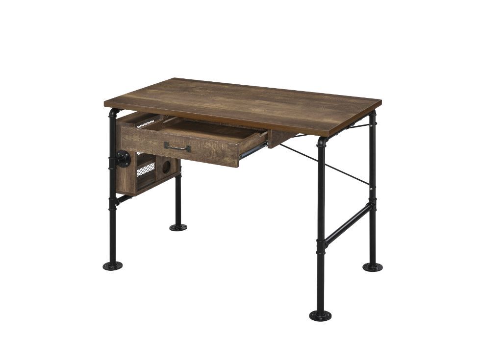ACME Endang - Writing Desk - Weathered Oak & Black Finish | Meri Furniture