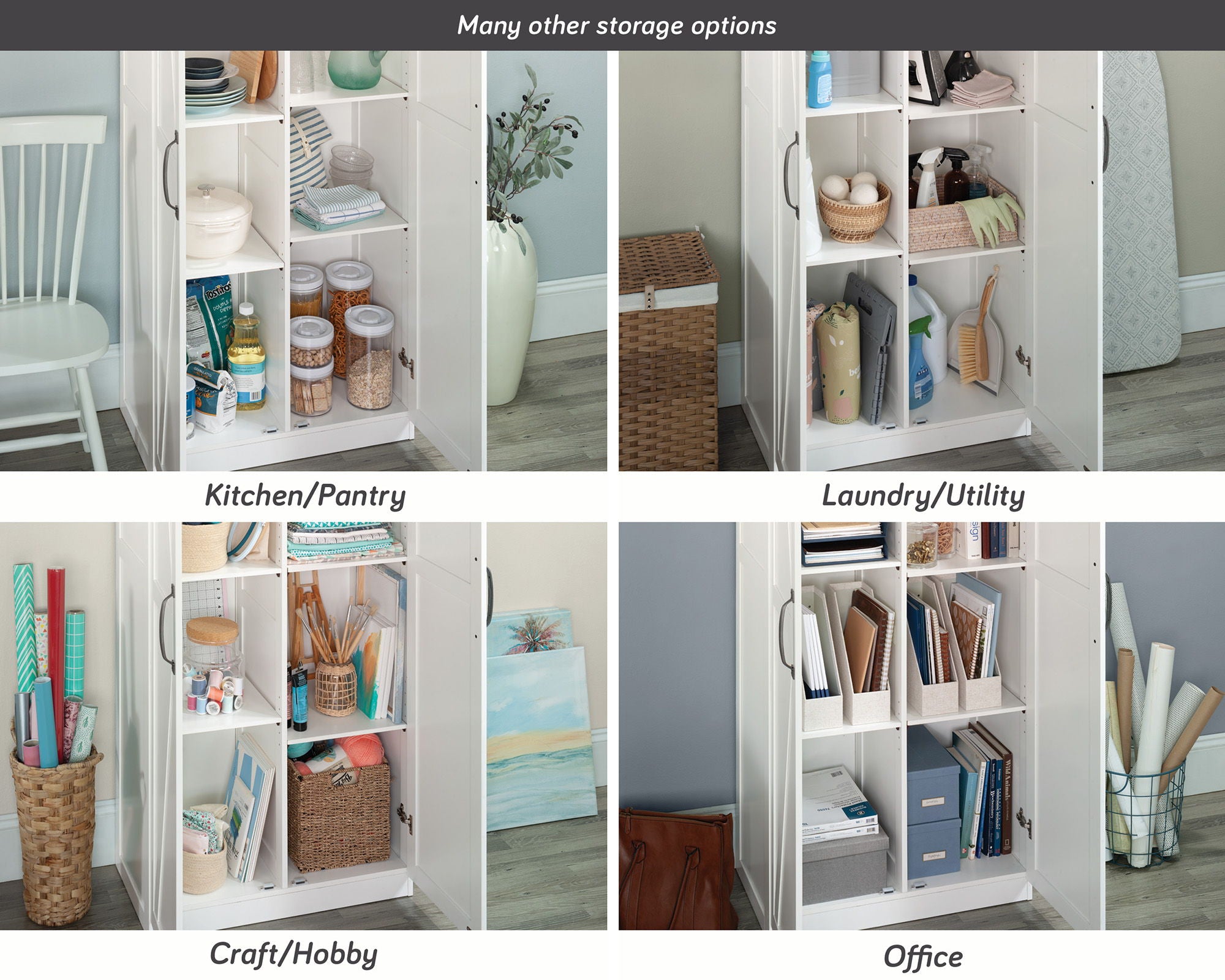2-Door Farmhouse Storage Cabinet in White