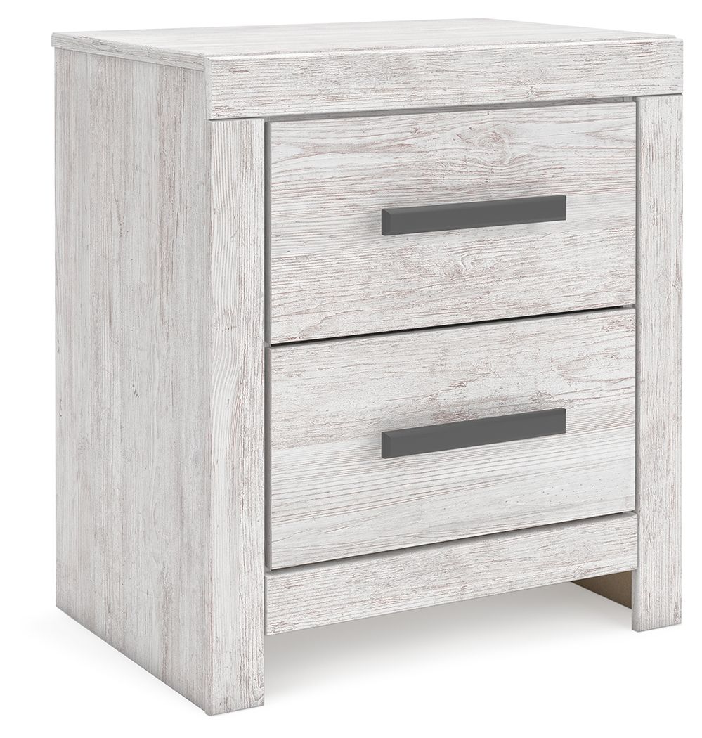 Signature Design by Ashley® Cayboni - Whitewash - Two Drawer Night Stand | Meri Furniture