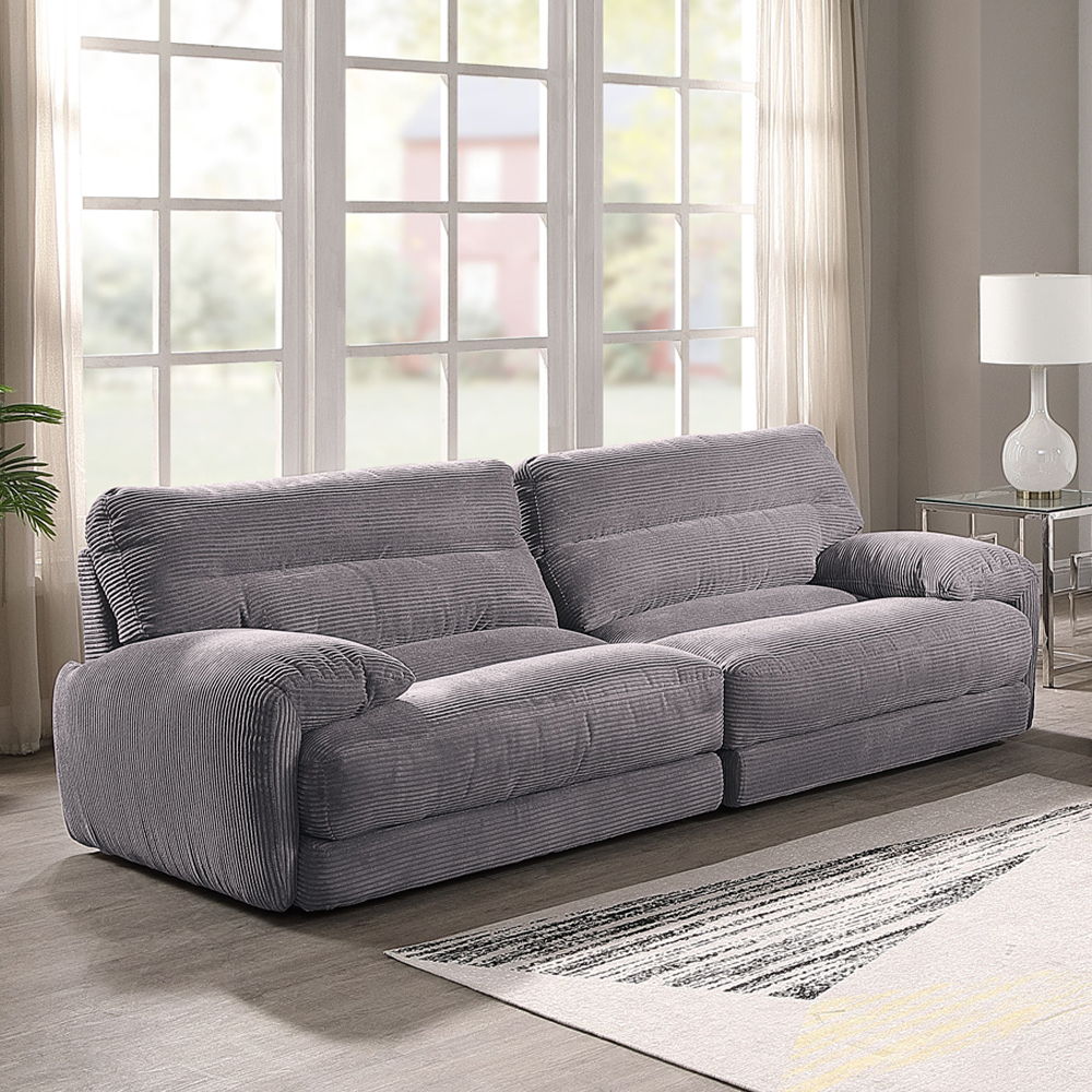 ACME Cadenza - Loveseat - Gray Corduroy | Meri Furniture