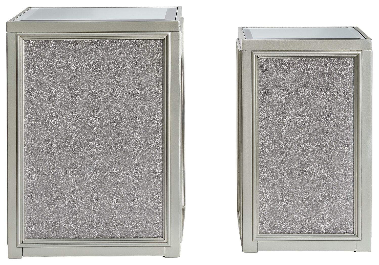 Signature Design by Ashley® Traleena - Silver Finish - Nesting End Tables (Set of 2) | Meri Furniture