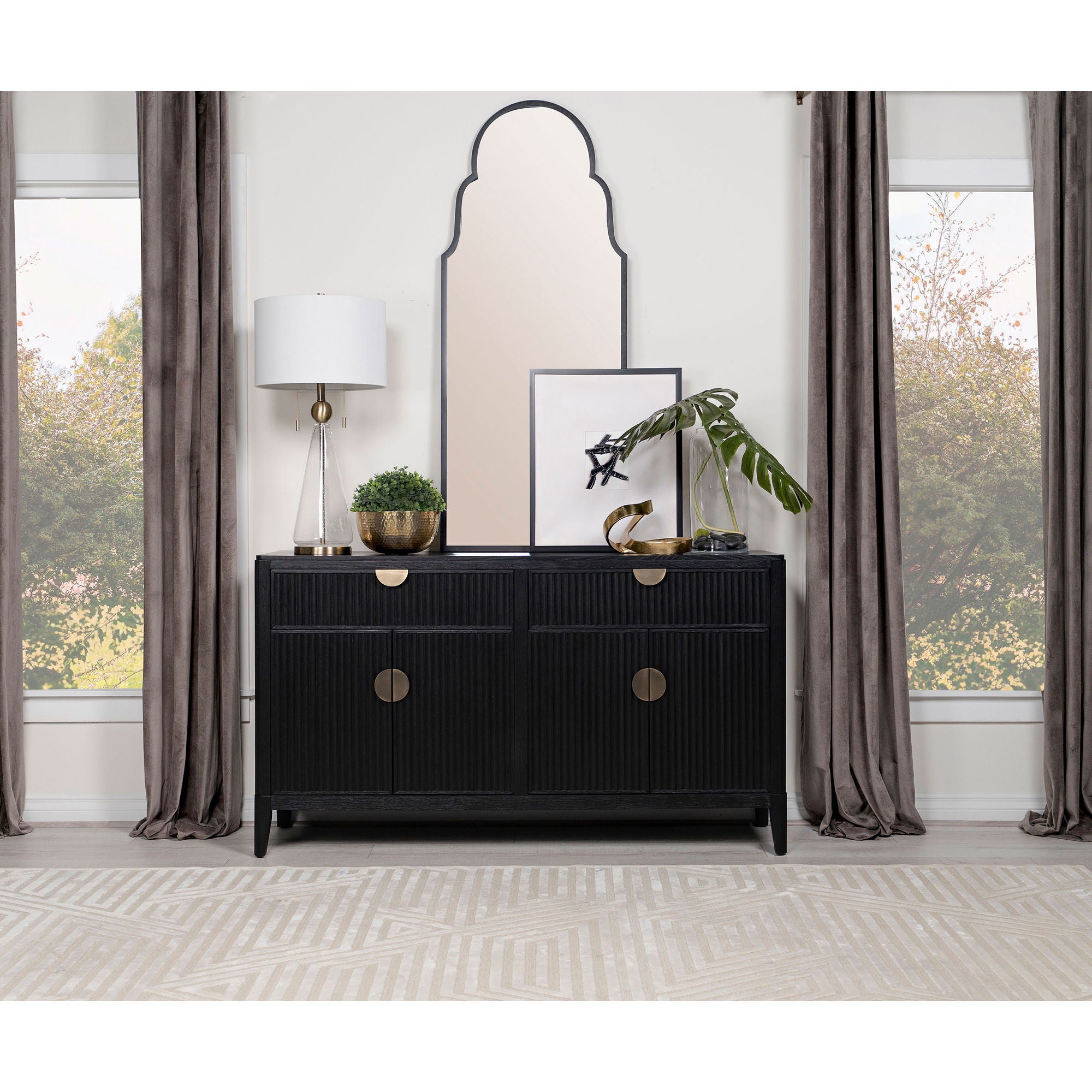 Mason - 2 Drawer Sideboard Storage Furniture - Black