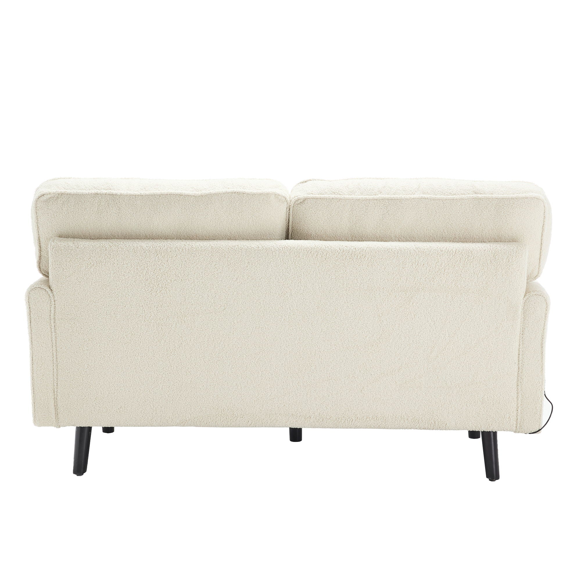 Mid Century Modern Loveseat Sofa With USB Ports, Removable Pillow Cover