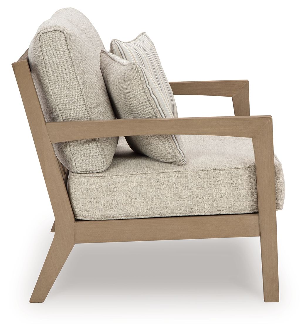 Signature Design by Ashley® Hallow Creek - Driftwood - Loveseat With Cushion | Meri Furniture