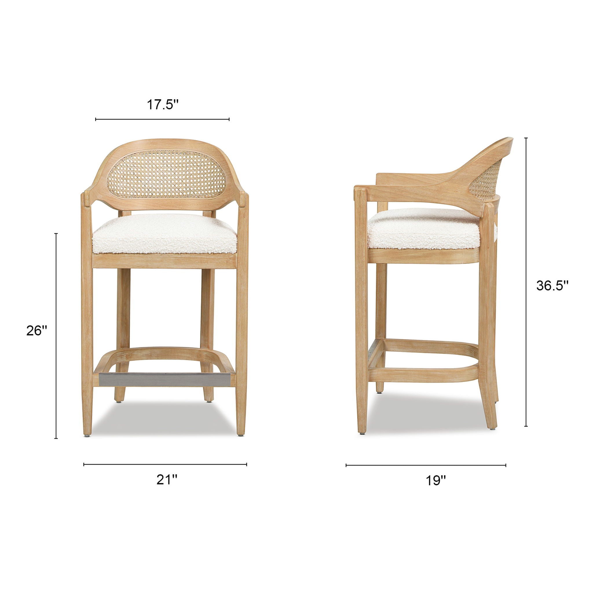 Americana - Mid-Century Modern Cane Back Counter Stool