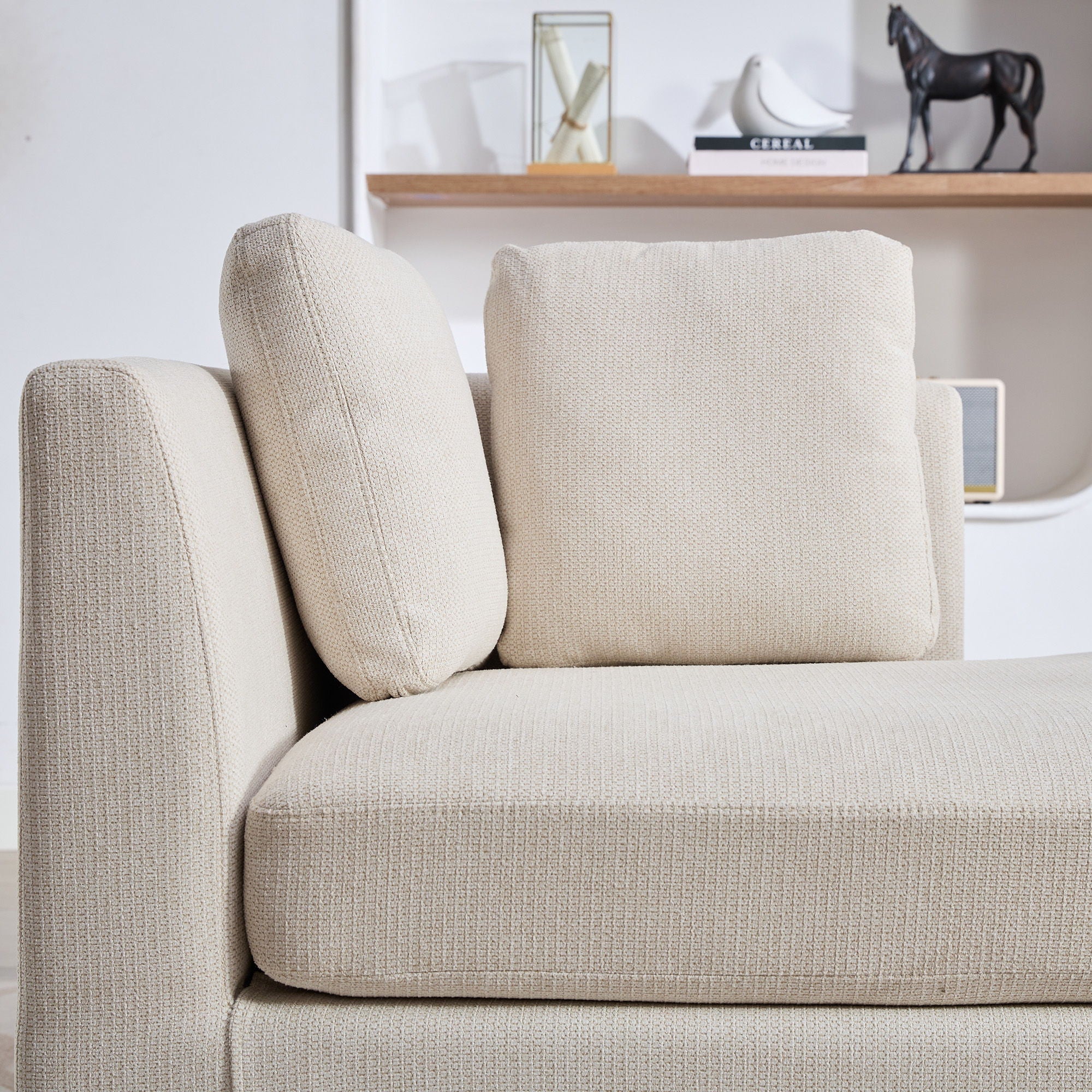 Wide Modern Double Sided Upholstered Chaise Lounge