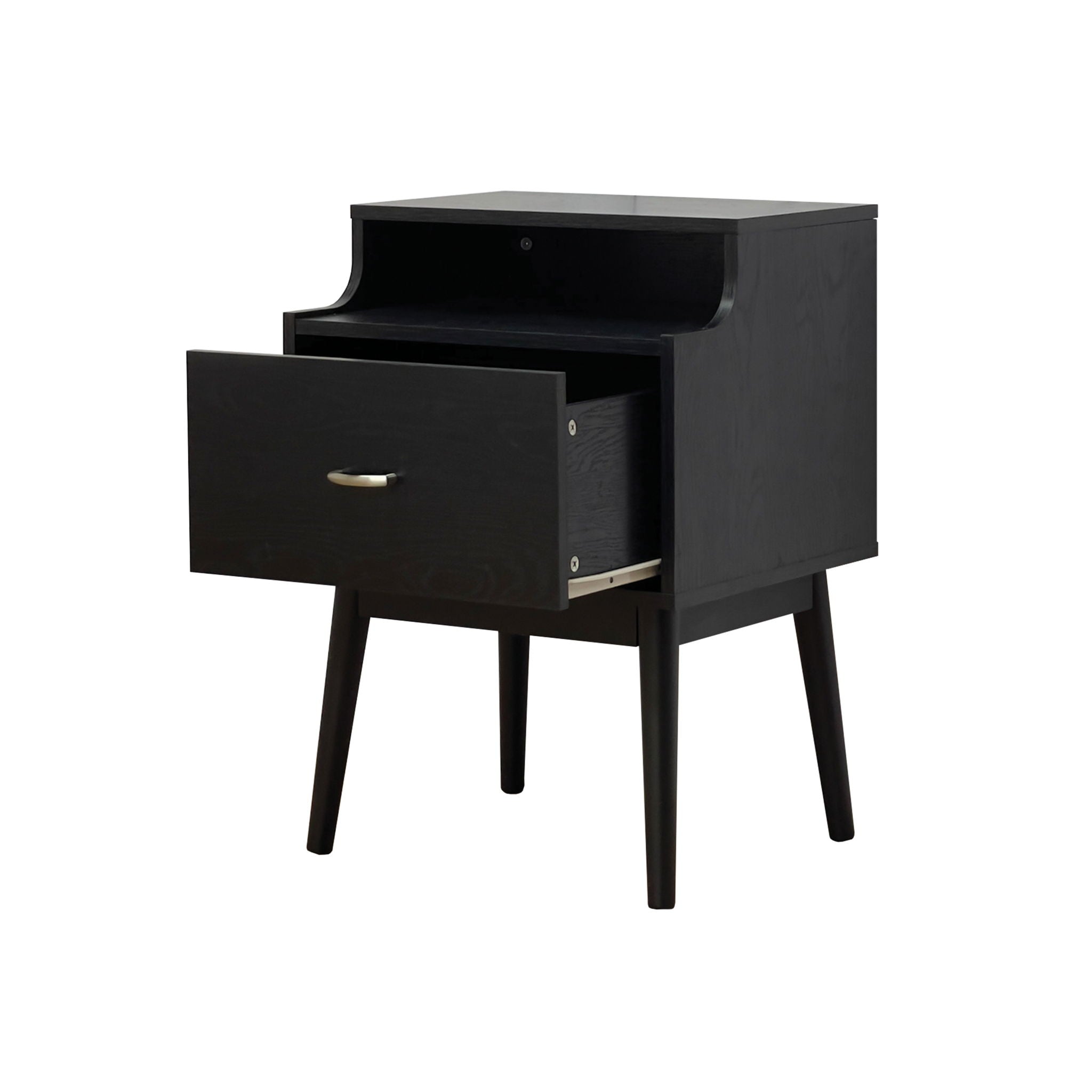 Starla - Wooden Nightstand - Black