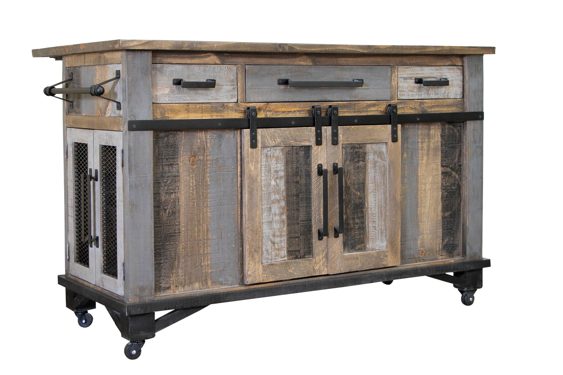 Loft - Kitchen Island - Two Tone Gray / Brown