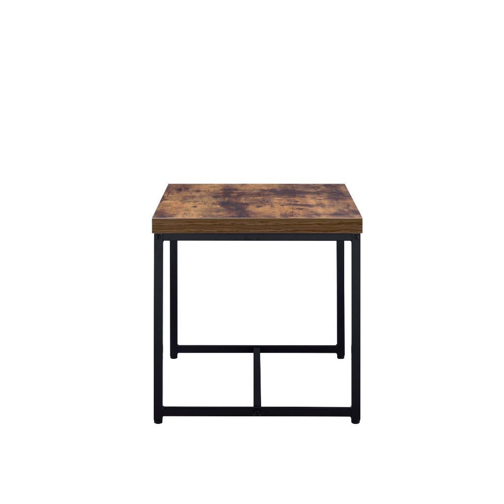 ACME Bob - End Table - Weathered Oak & Black | Meri Furniture