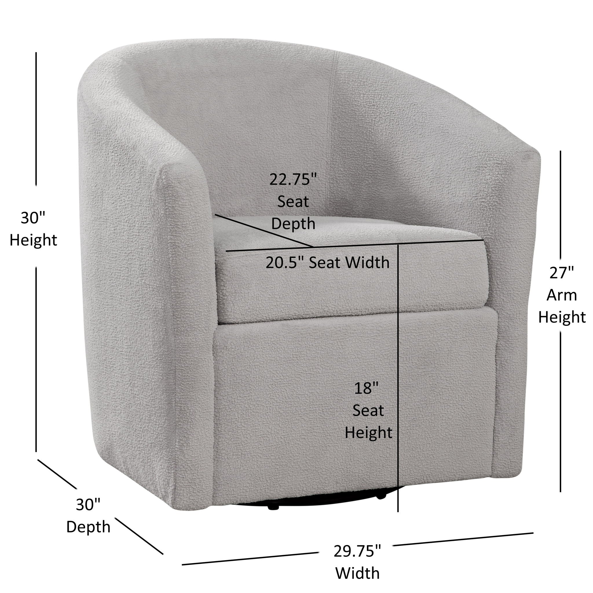 Oaklynn - Barrel Style Swivel Accent Chair