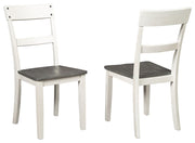 Signature Design by Ashley® Nelling - White / Brown / Beige - Dining Room Side Chair (Set of 2) | Meri Furniture
