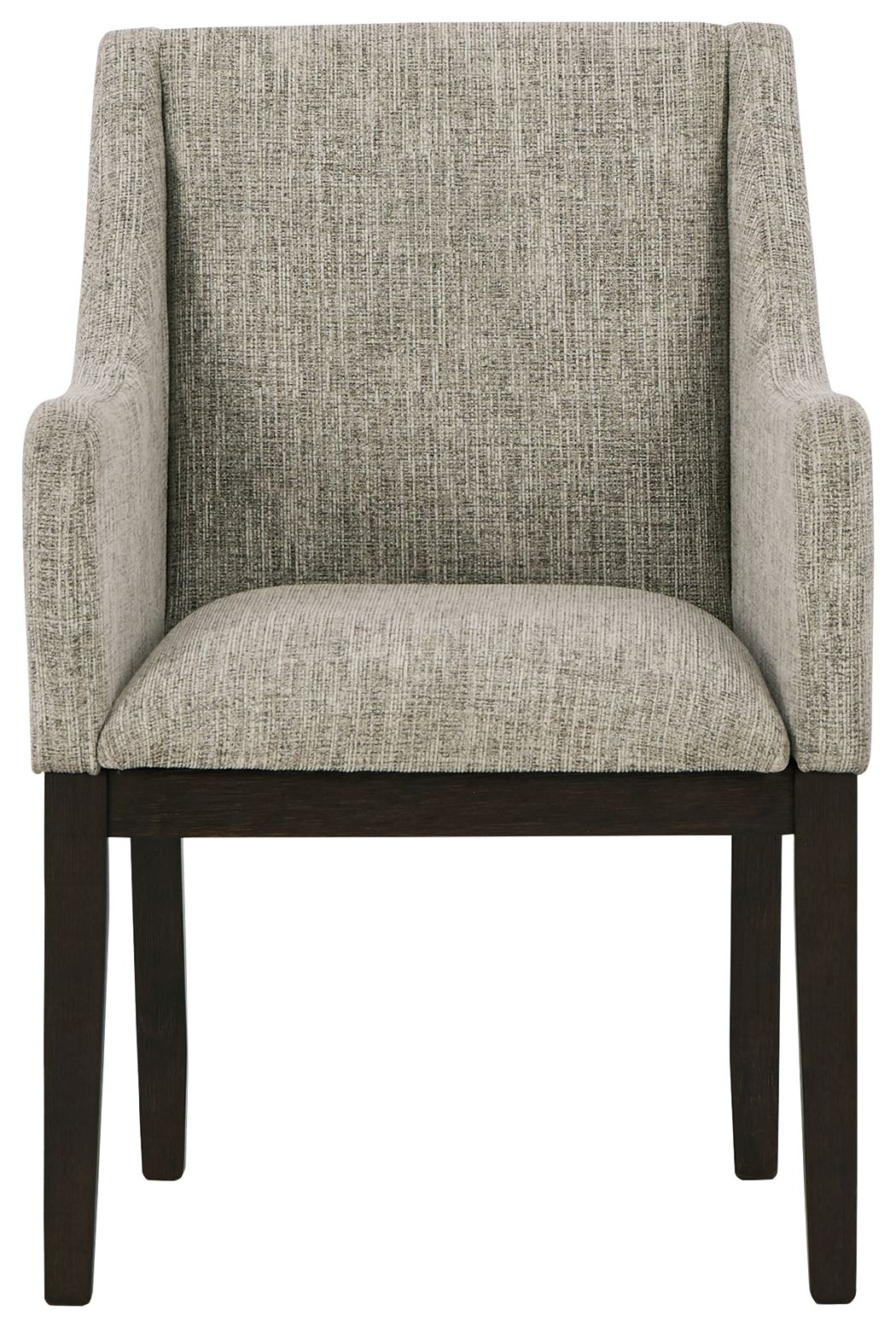 Signature Design by Ashley® Burkhaus - Beige / Dark Brown - Dining Uph Arm Chair (Set of 2) | Meri Furniture