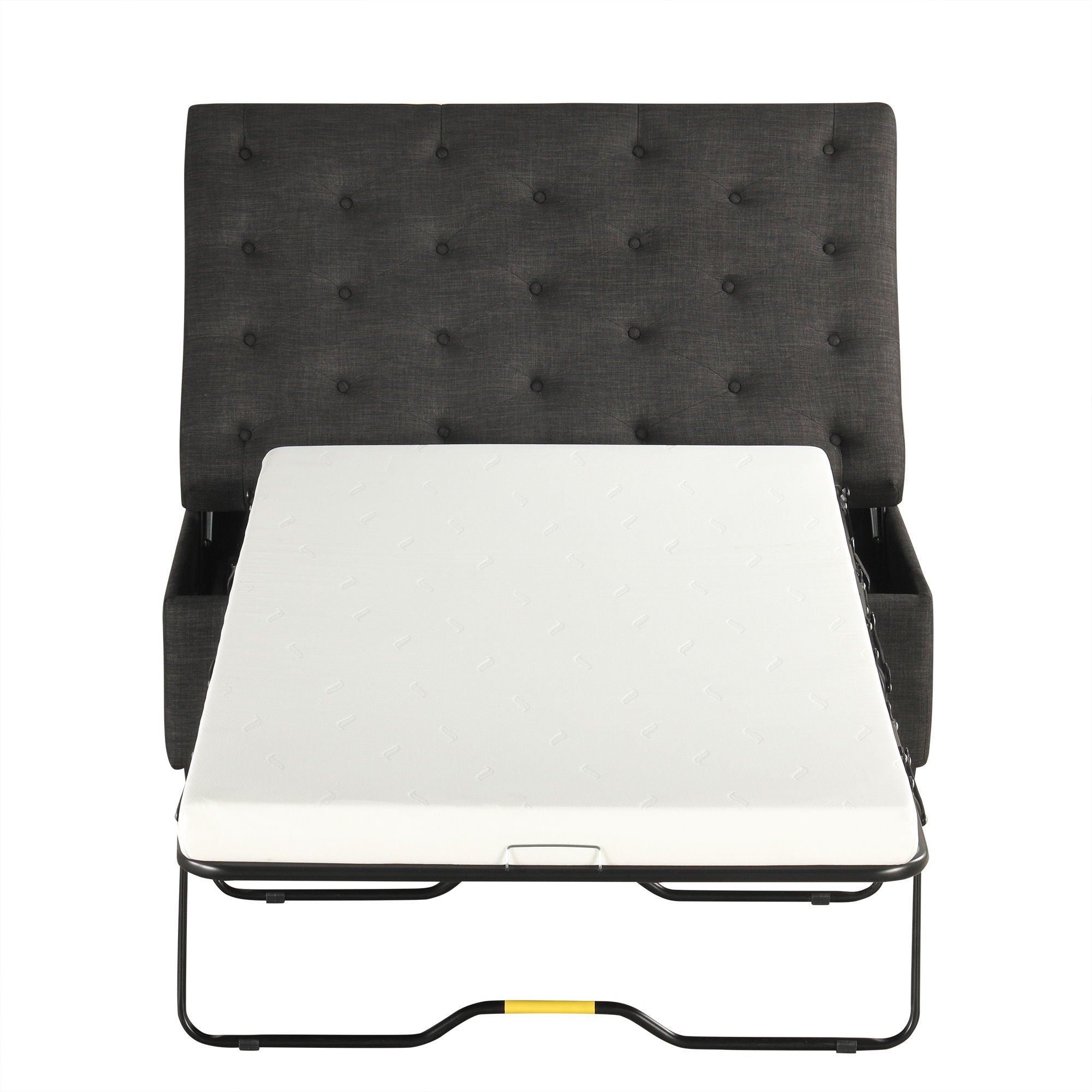 Convertible Folding Sofa Bed Ottoman With Memory Mattress And Tufted Design