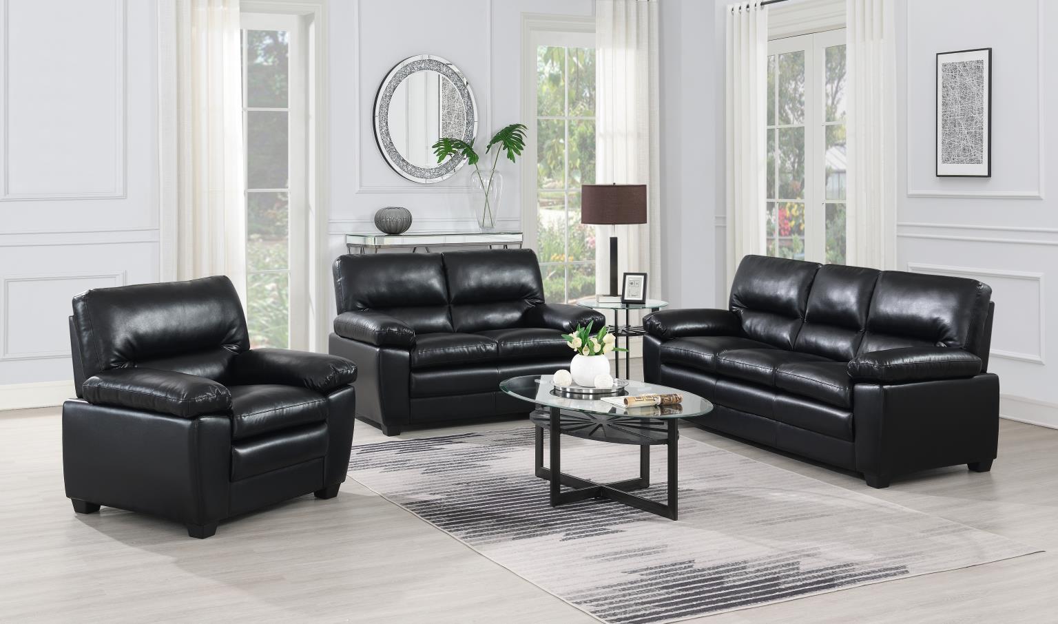 U529 - Loveseat - Black