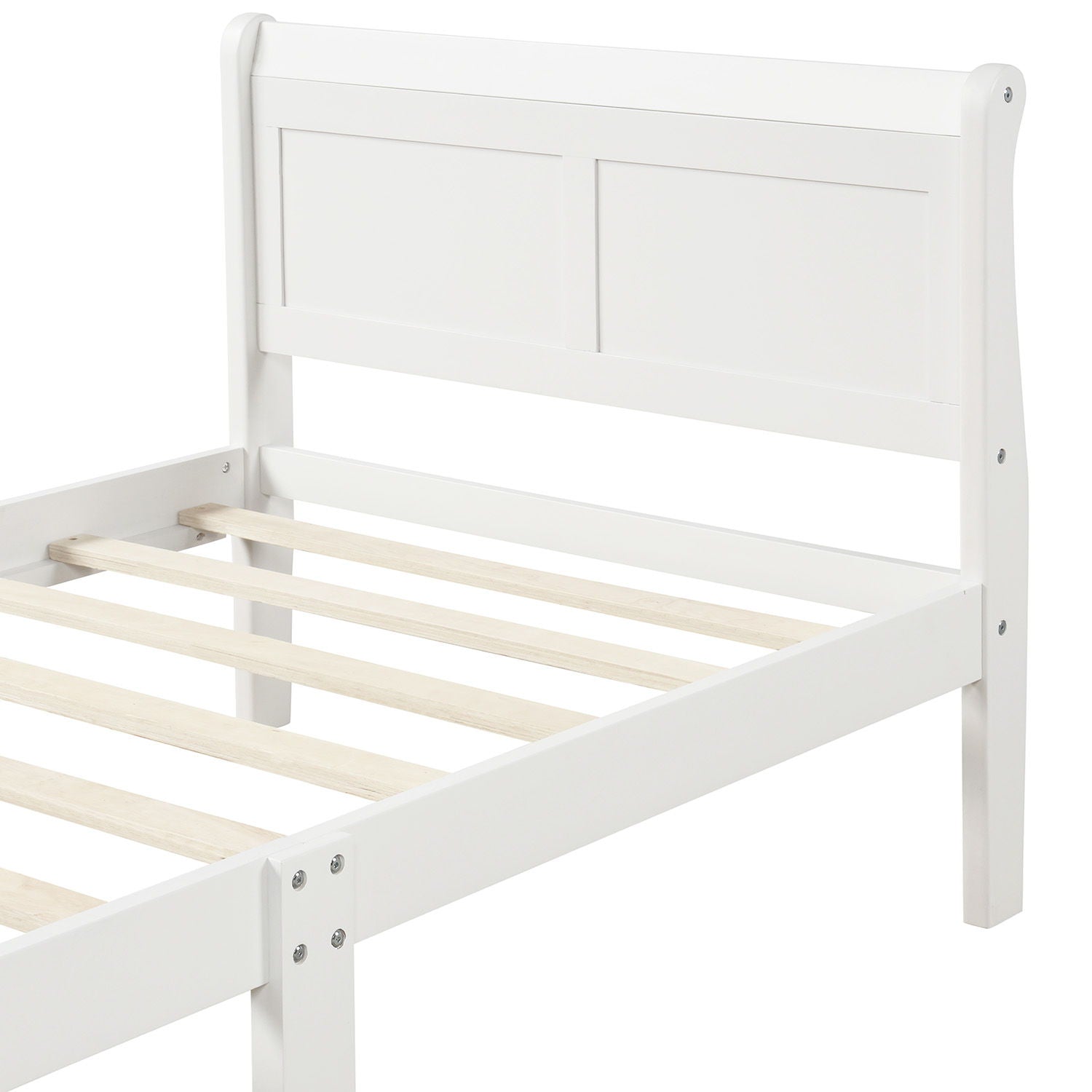 Platform Bed Frame Mattress Foundation Sleigh Bed With Headboard / Footboard / Wood Slat Suppor