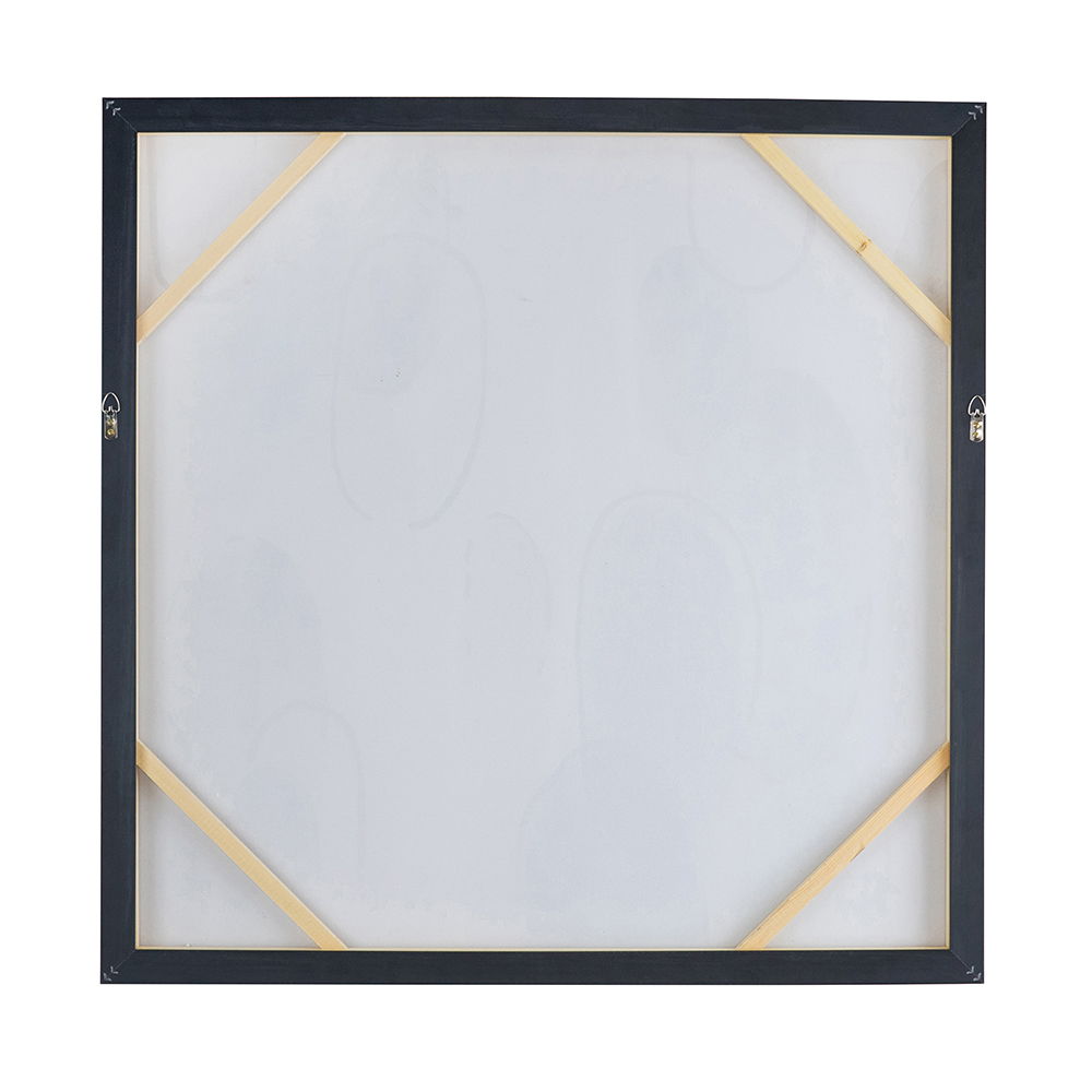 Modern Oil Painting, Square Framed Wall Art For Living Room Dining Room - Multicolor