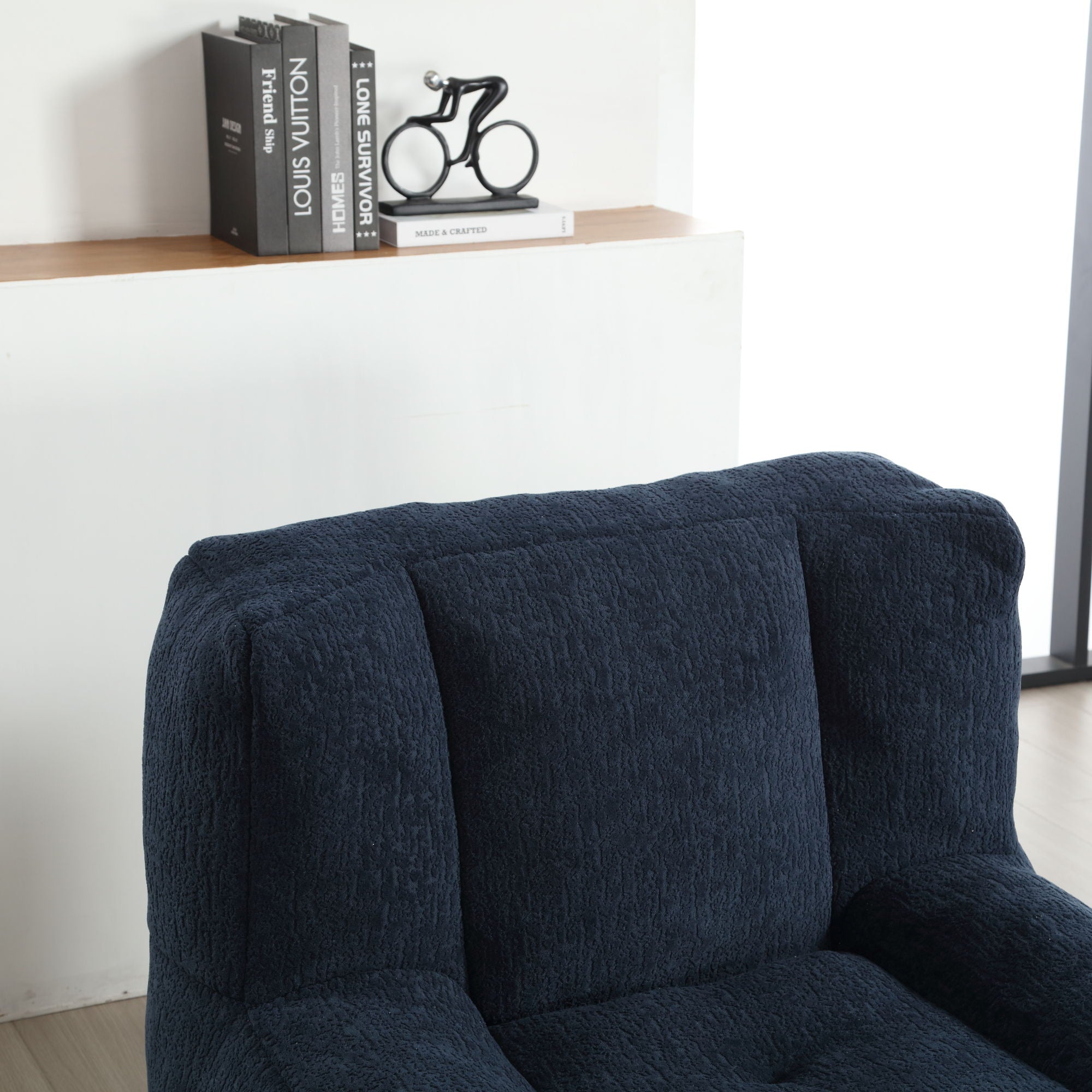 Modern Indoor Fluffy Bean Bag Chair With Memory Foam And Ottoman, Super Soft