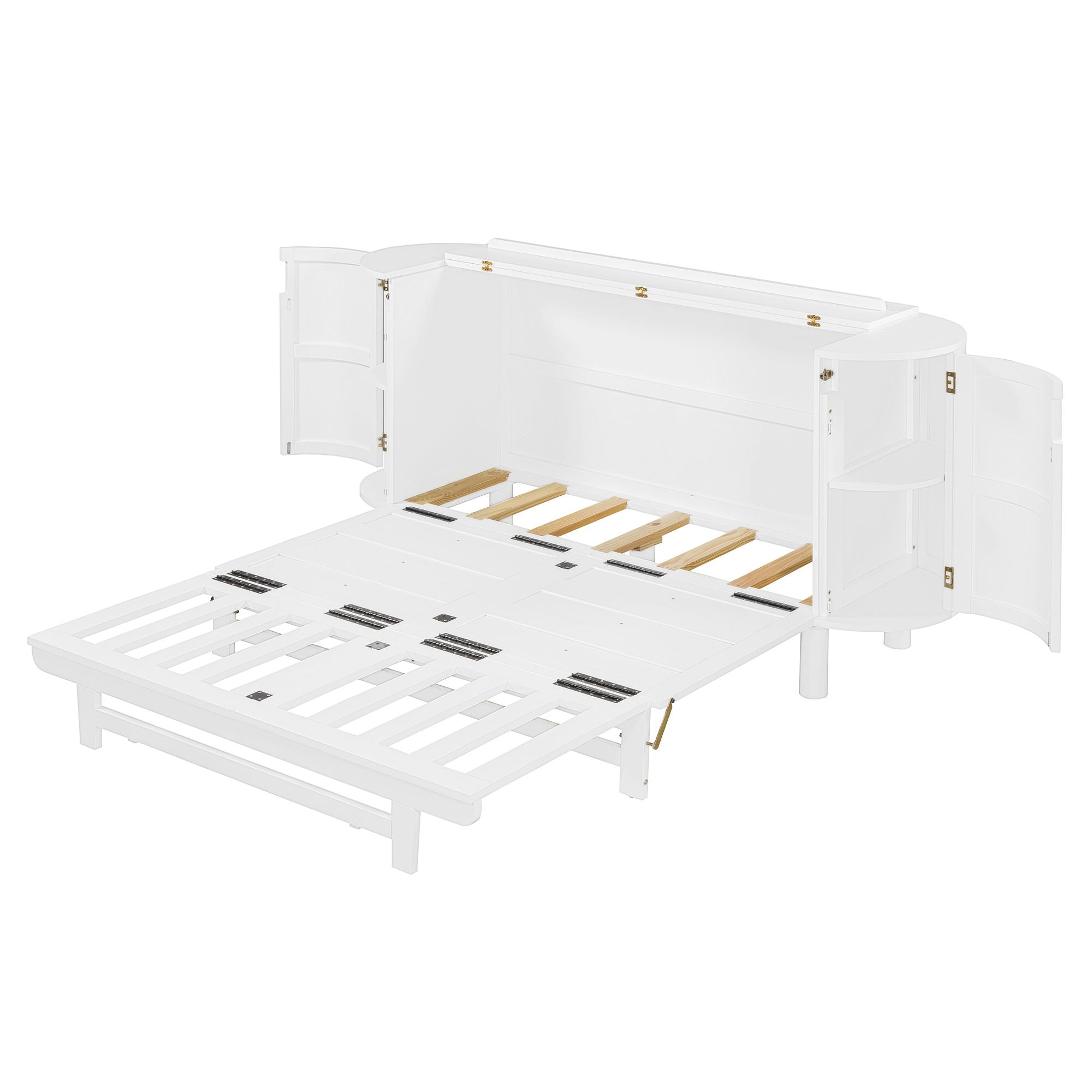 Murphy Bed With Hidden Storage & Modern Woven Design