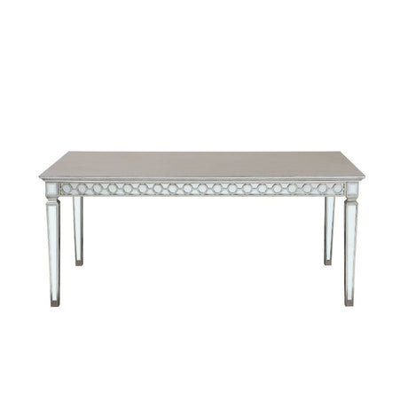 Varian - Dining Table - Mirrored & Antique Platinum - 30"