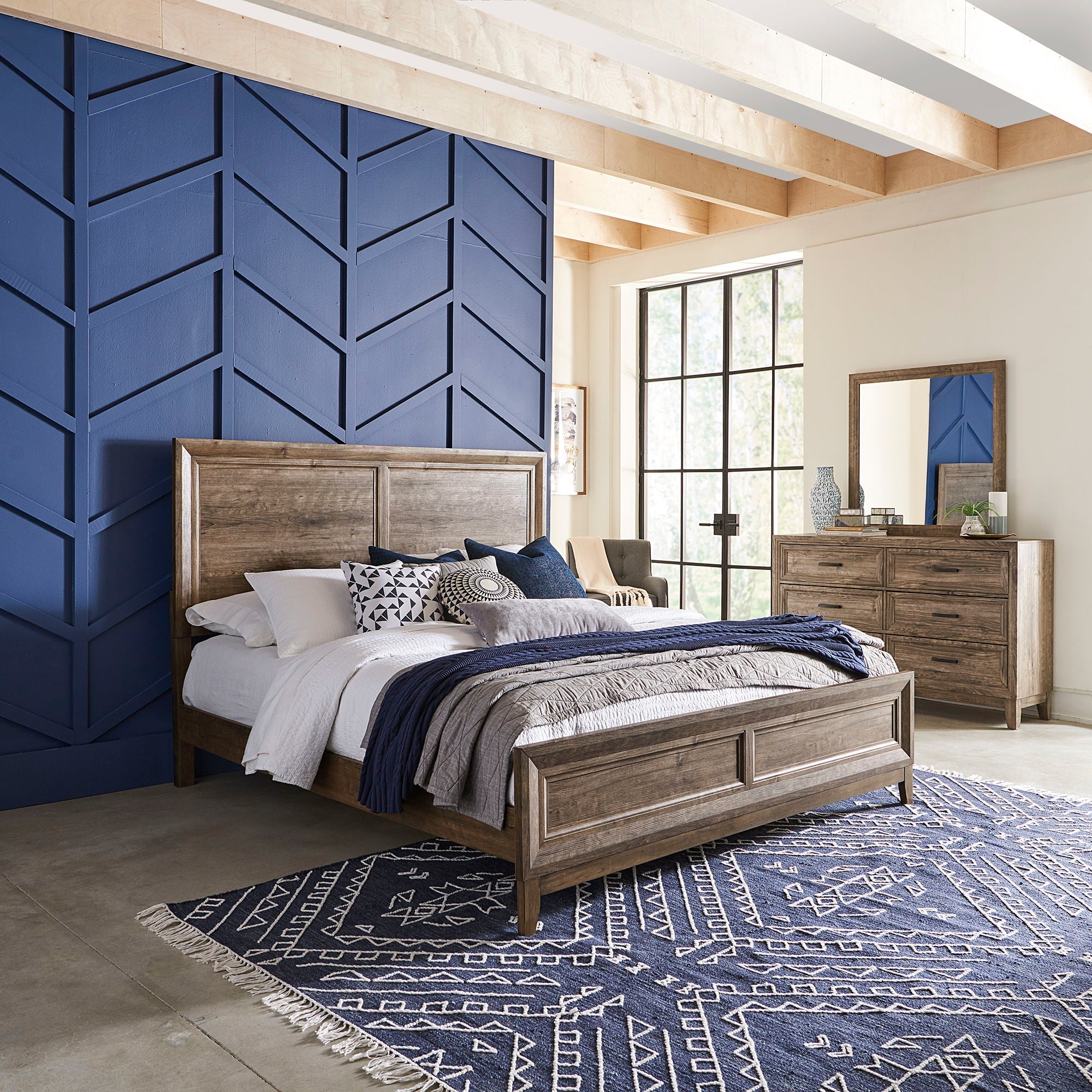 Liberty Furniture Ridgecrest - Panel Bed, Dresser & Mirror | Meri Furniture