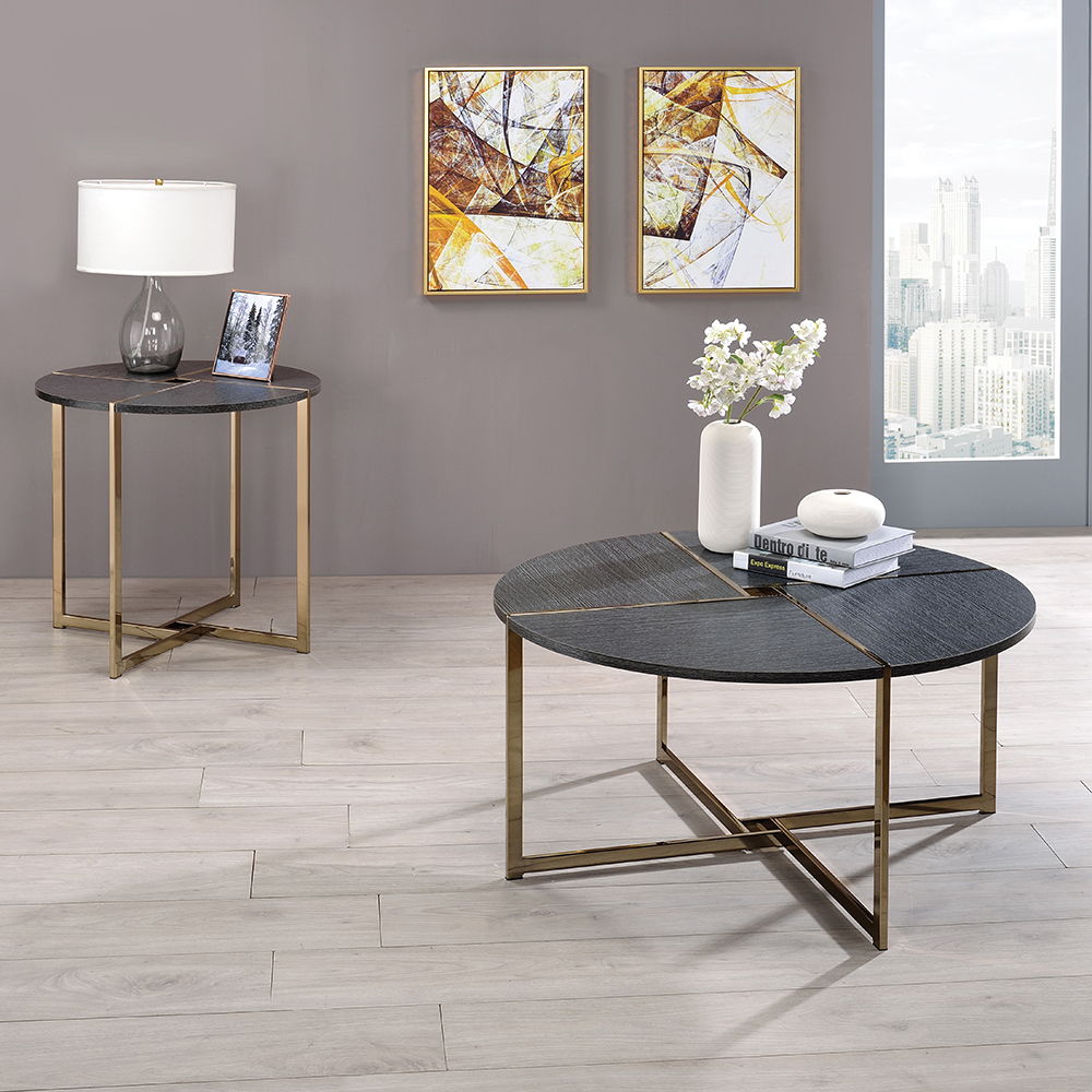 Bromia - End Table - Black & Champagne