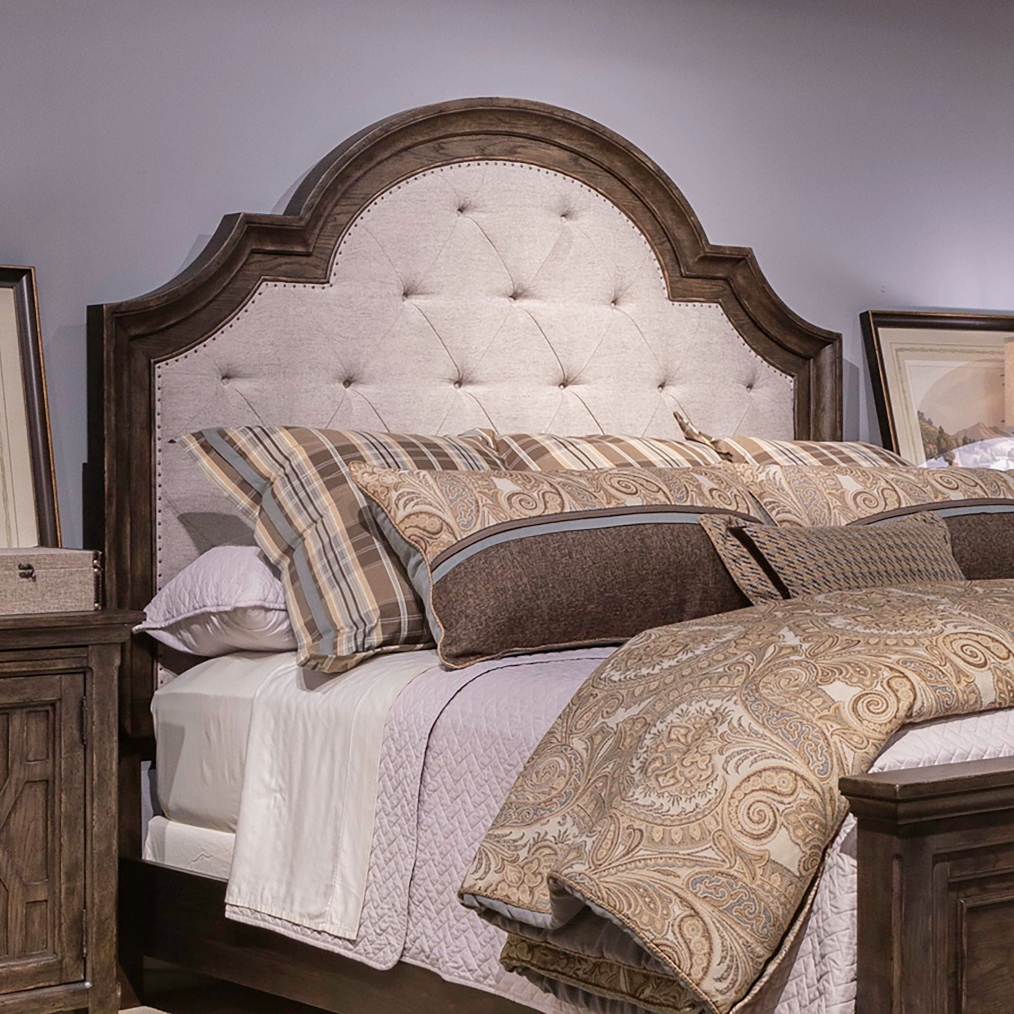 Liberty Furniture Paradise Valley - Upholstered Arched Panel Headboard | Meri Furniture