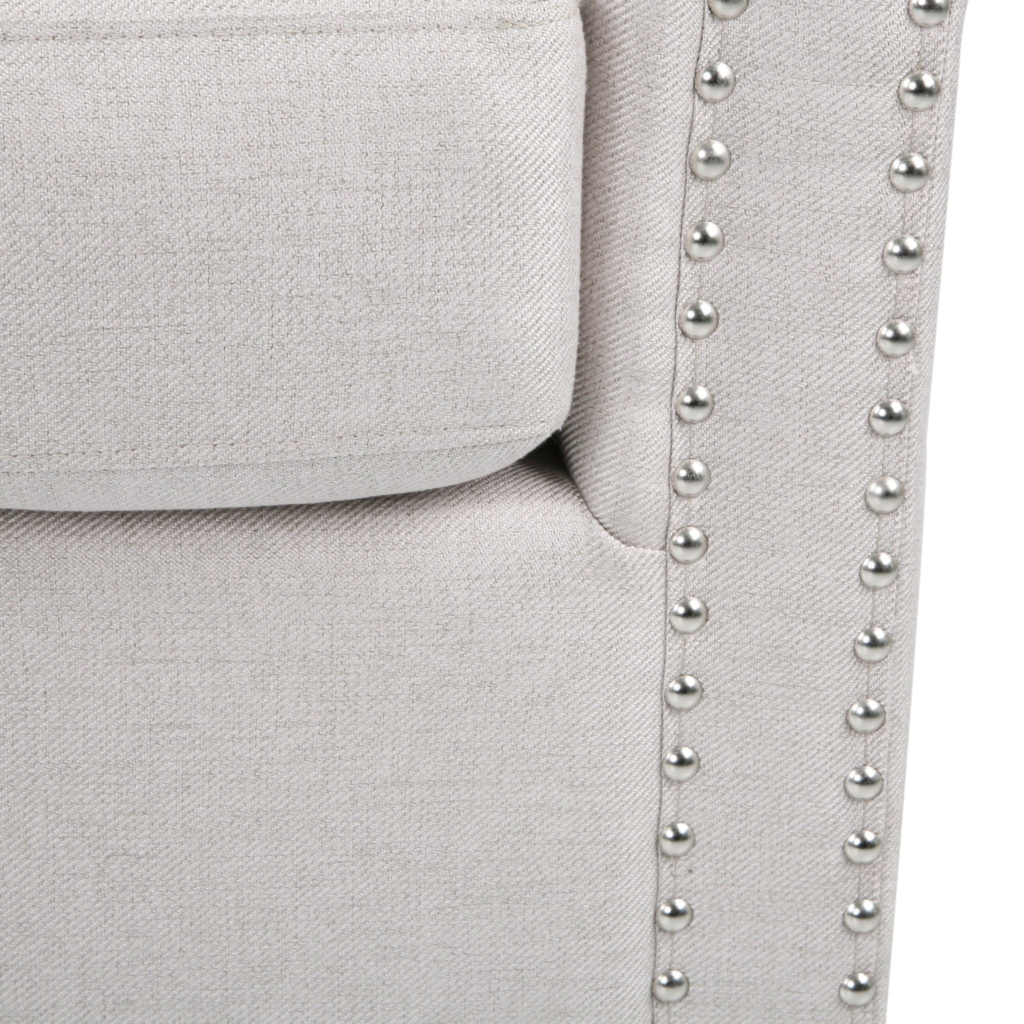 Modern Upholstered Swivel Club Chair With Nailhead Trim