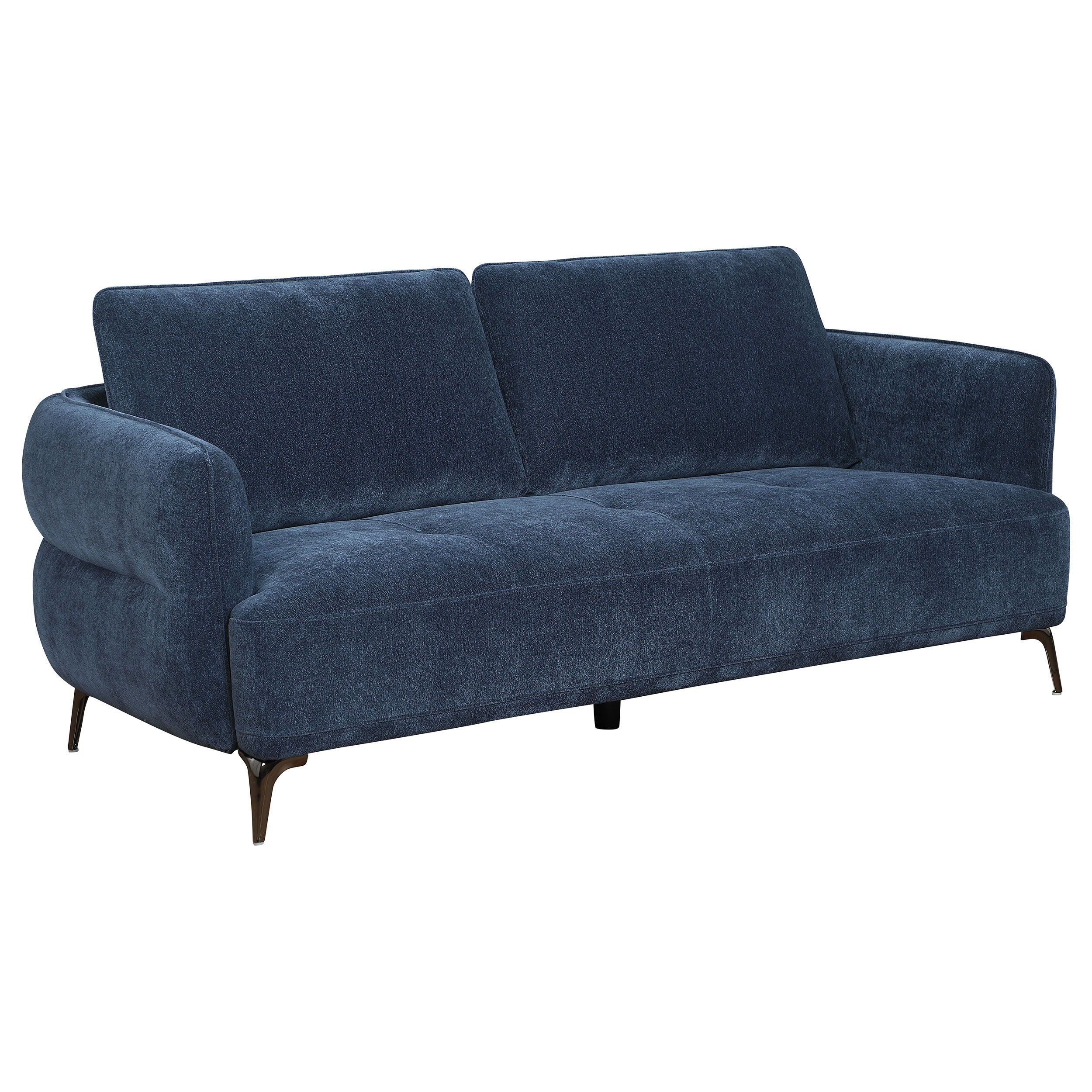 Coaster Fine Furniture Lively - Chenille Upholstered Modern Track Arm Sofa - Blue | Meri Furniture