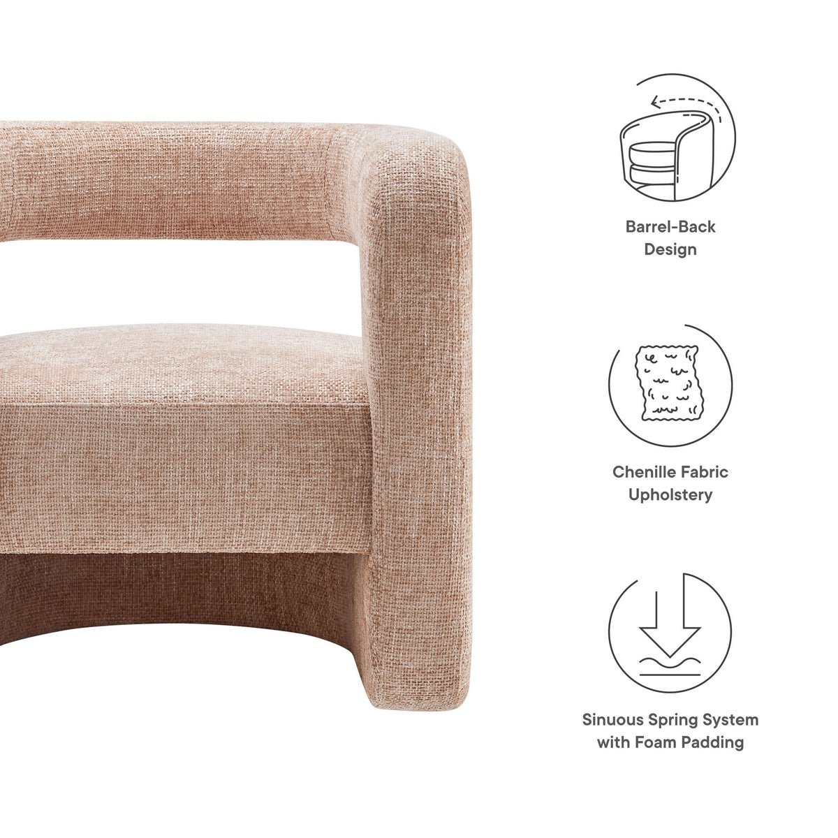 Jaylin Upholstered Chenille Accent Chair by Modway