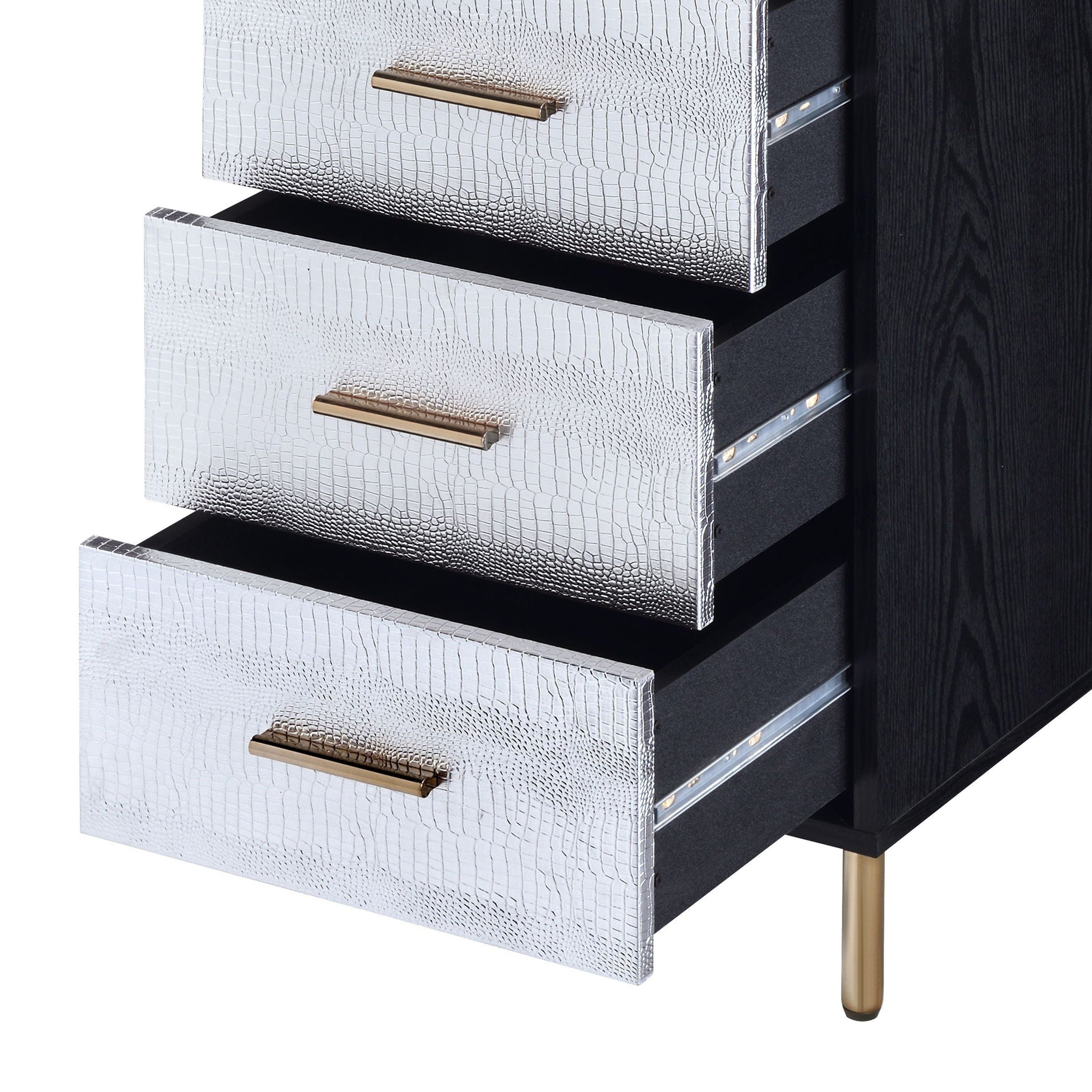 Myles - Jewelry Armoire - Black / Silver / Gold