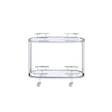 ACME Piffo - Serving Cart - Clear Glass & Chrome Finish | Meri Furniture