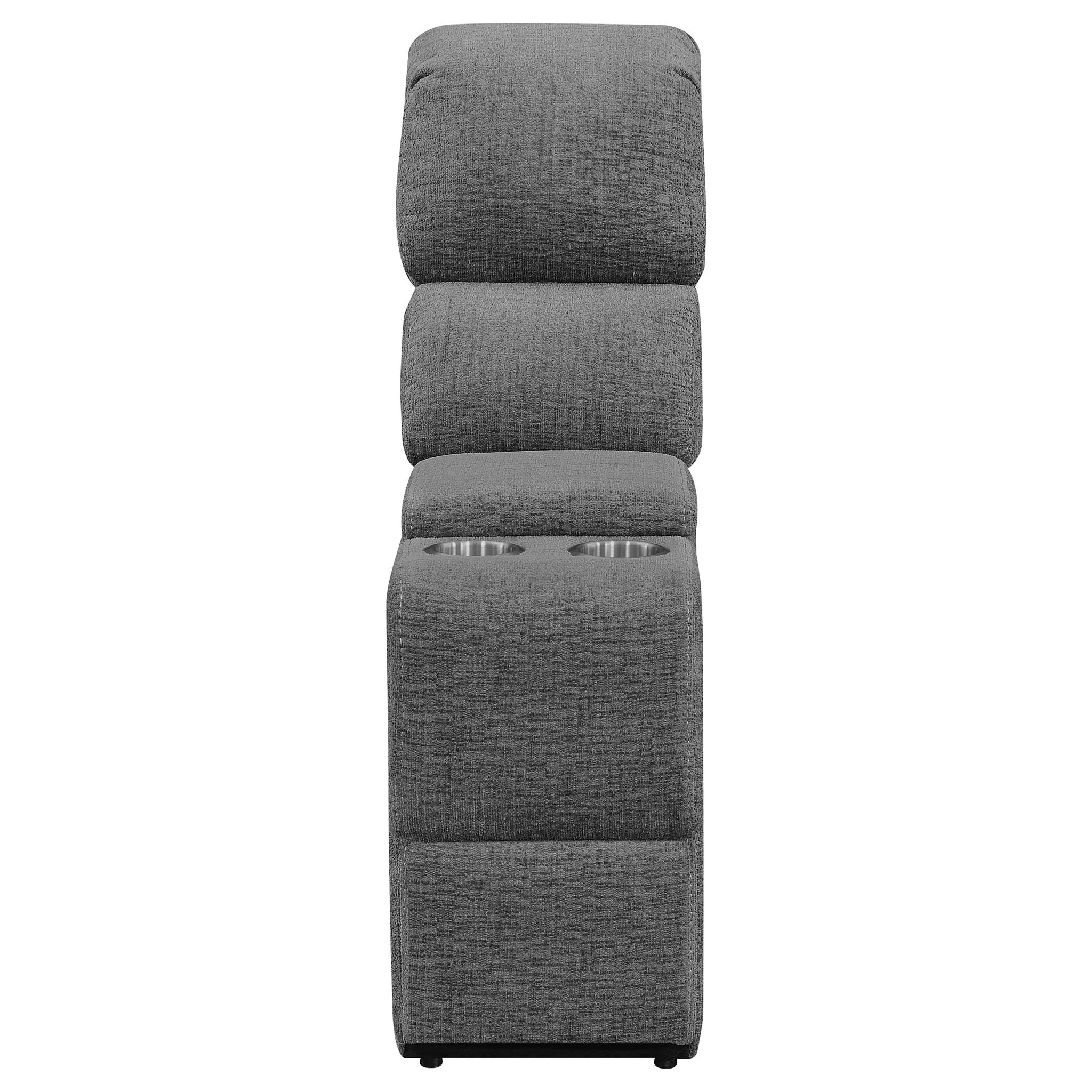 Divine - 5 Piece Power Reclining Home Theater Seating Set With Memory Foam Cushions And Storage Consoles
